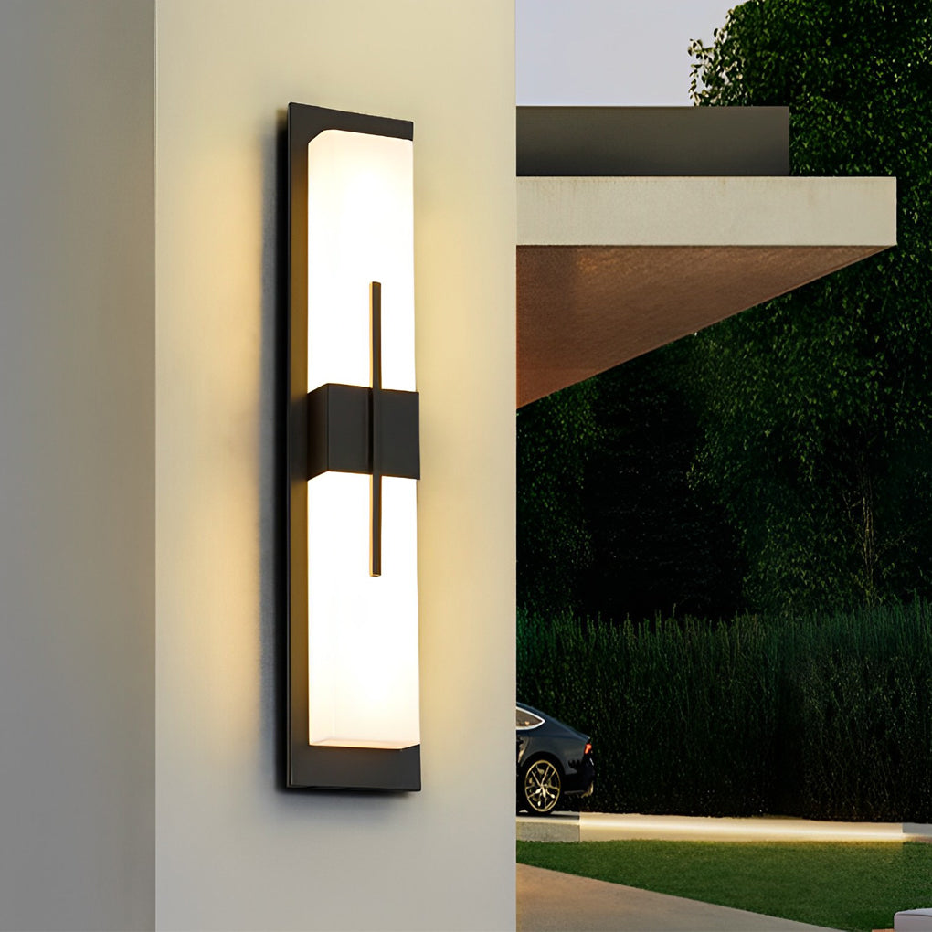 Creative Rectangular LED Waterproof Black Modern Outdoor Wall Lamp - Lumpaz