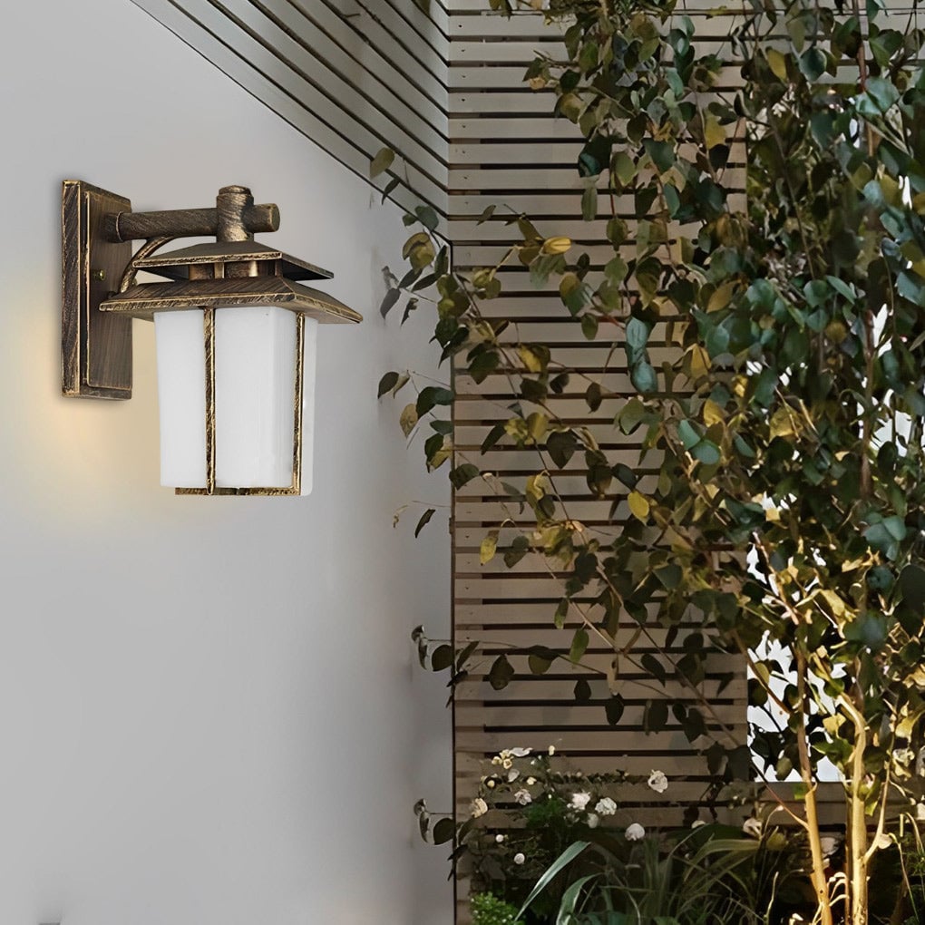 Vintage Glass Aluminum Waterproof European Style Outdoor Wall Sconces Lighting - Lumpaz