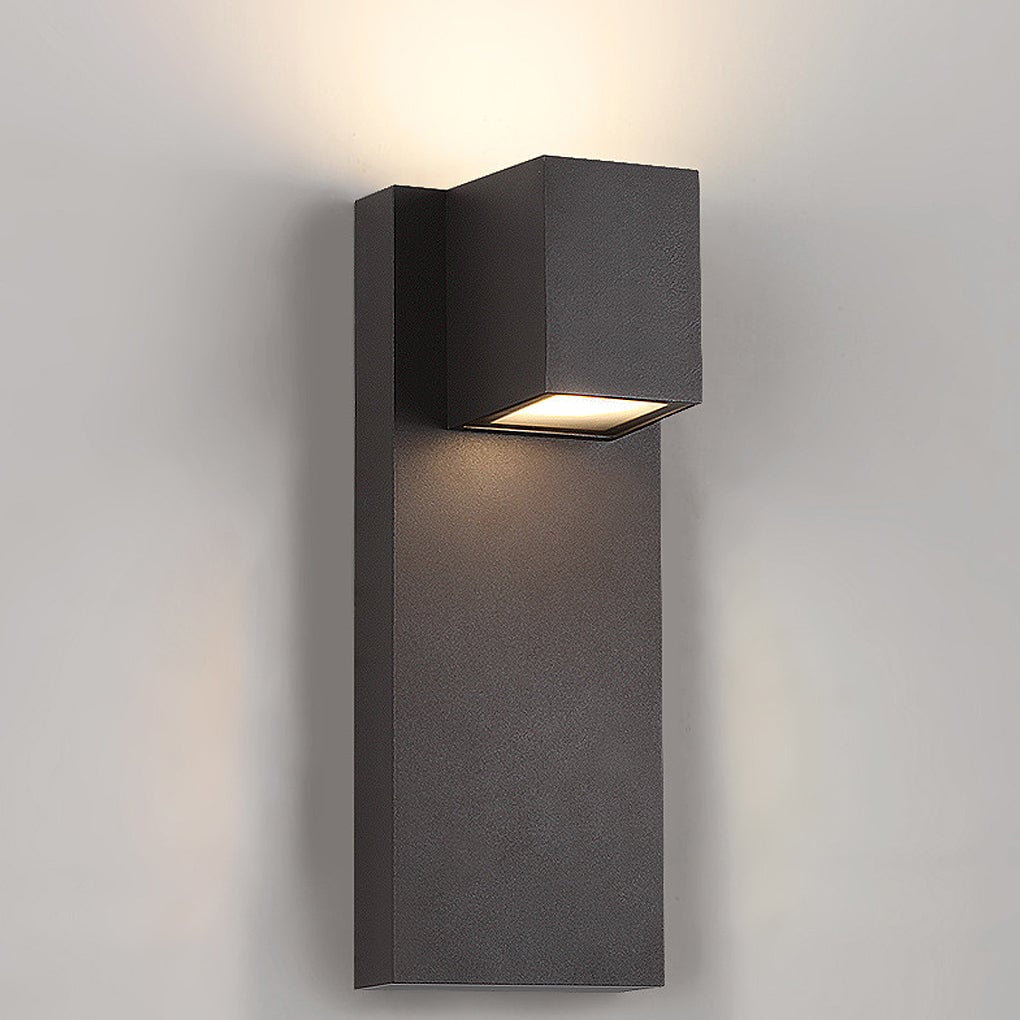 Square Waterproof LED Up and Down Lights Modern Outdoor Wall Lamp Wall Sconce Lighting - Lumpaz
