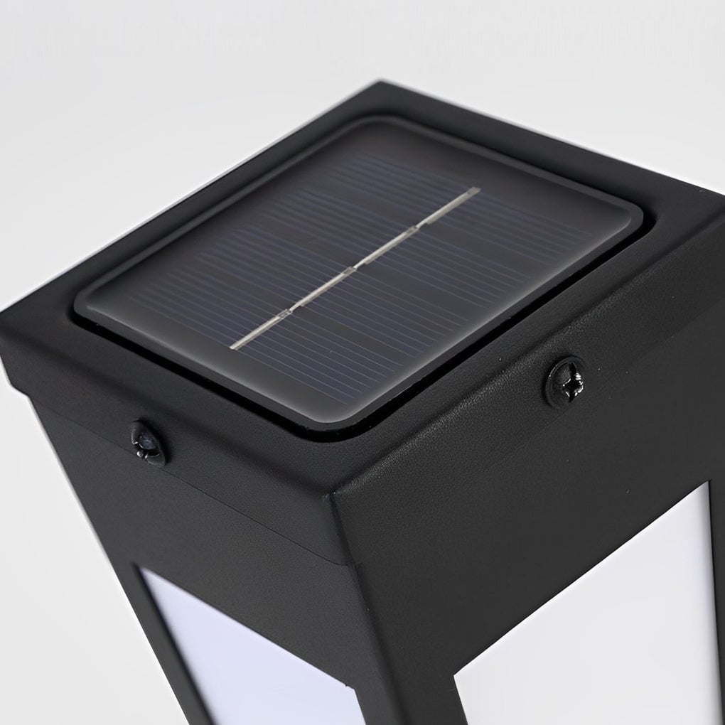 Waterproof Intelligent Metal LED Black Modern Solar Outdoor Wall Light - Lumpaz