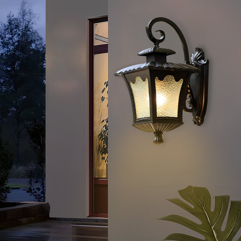 Creative Retro Glass Lantern Waterproof LED European-style Wall Lamp - Lumpaz