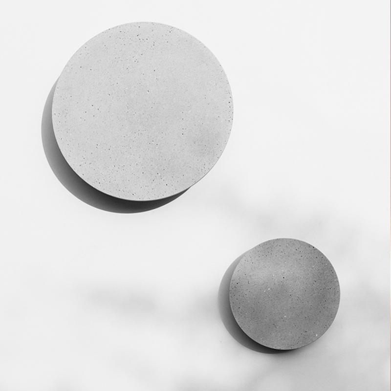 Round Concrete LED Waterproof Gray Modern Outdoor Wall Lights Porch Lights - Lumpaz