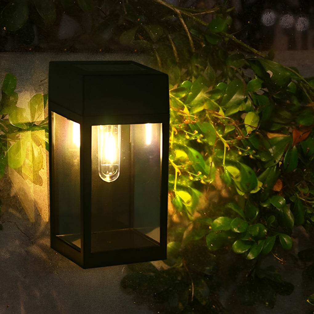 Rectangular Glass LED Waterproof Light-controlled Solar Wall Lamp - Lumpaz