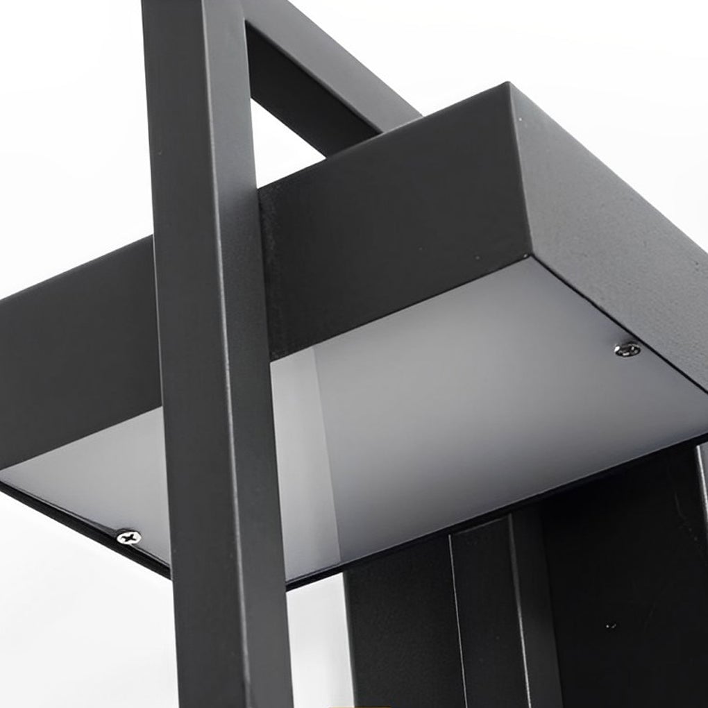 Rectangular Minimalist LED Waterproof Black Modern Outdoor Wall Lamp - Lumpaz