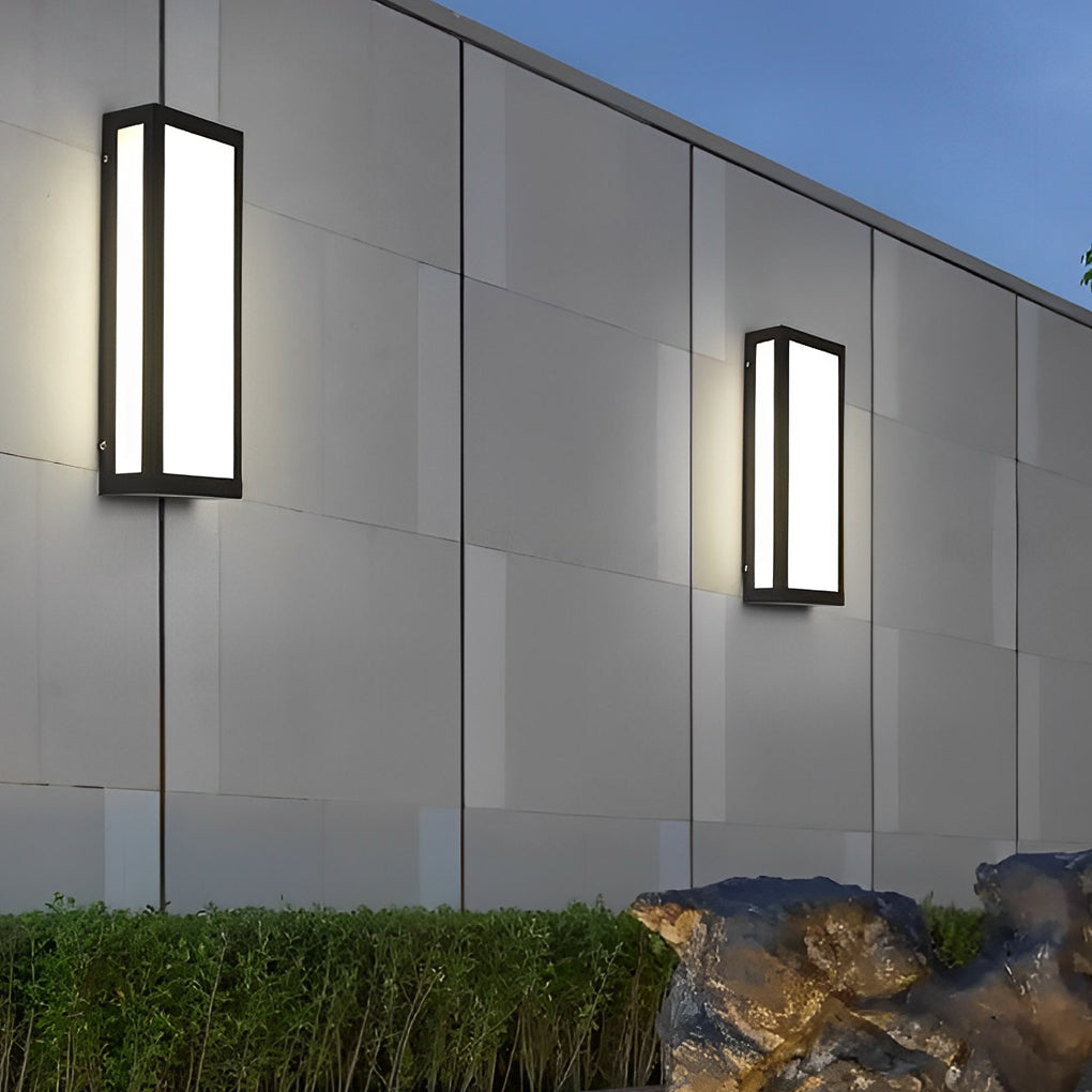 Rectangular LED Waterproof Black Modern Outdoor Exterior Light Wall Lamp - Lumpaz