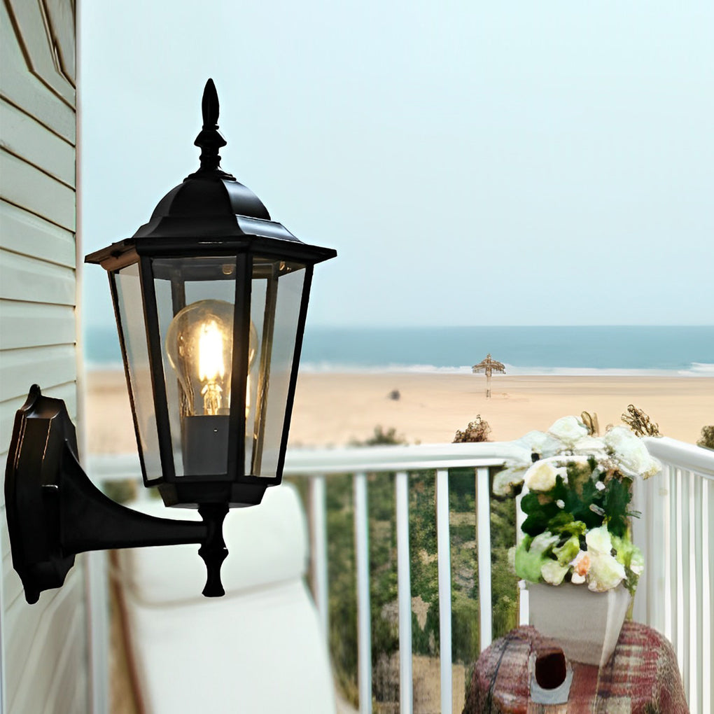 Retro Hexagonal Waterproof European Style Outdoor Wall Lights Wall Lamp - Lumpaz