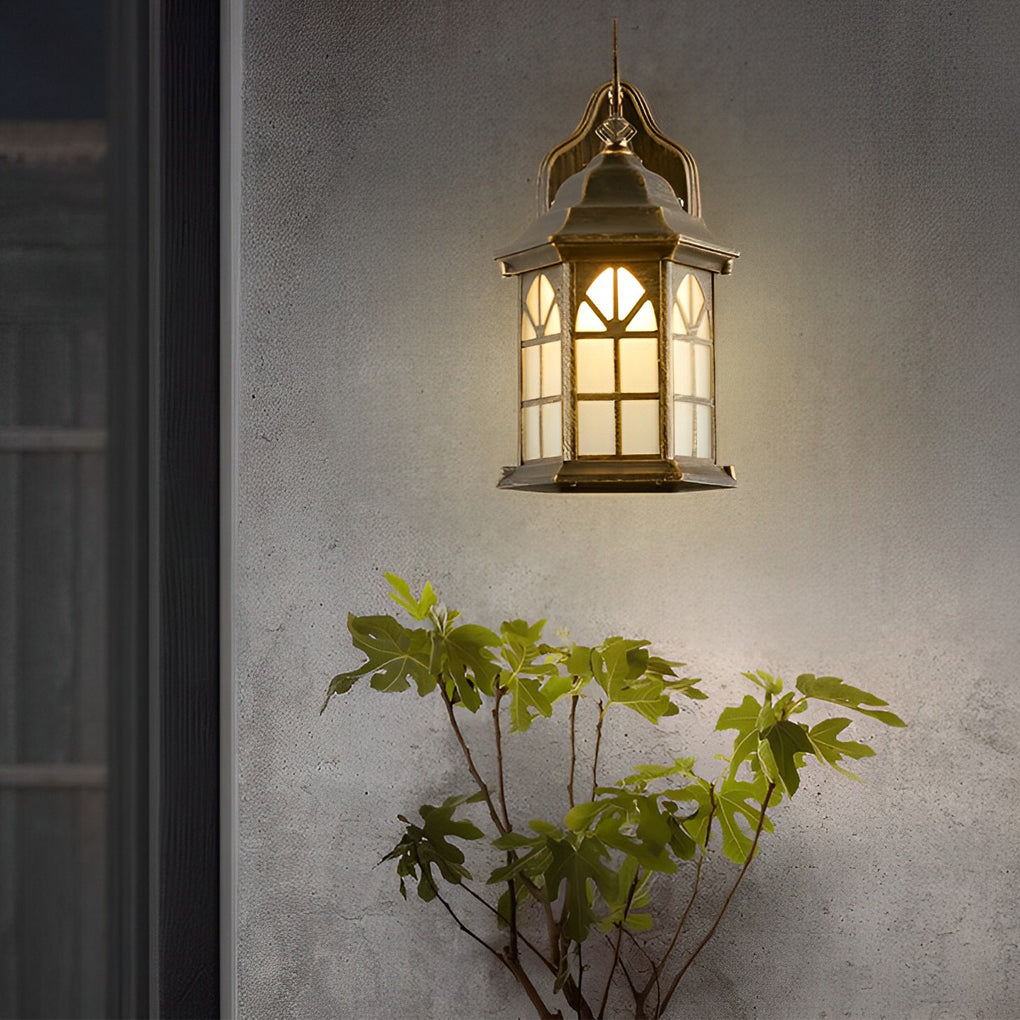 Retro Waterproof Dimmable LED Solar Wall Lamp with Remote Exterior Lights - Lumpaz