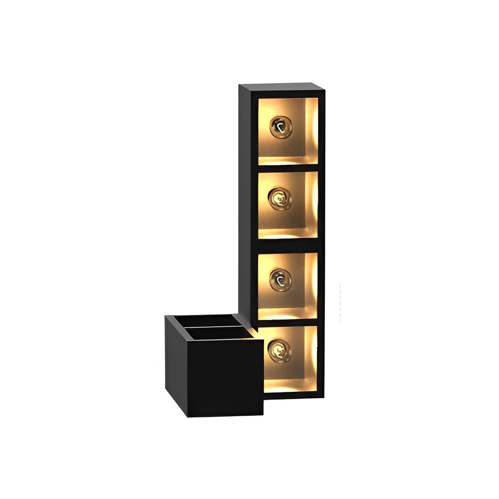 Waterproof Creative Square Combination LED Black Wall Lamp with Flowerpot - Lumpaz