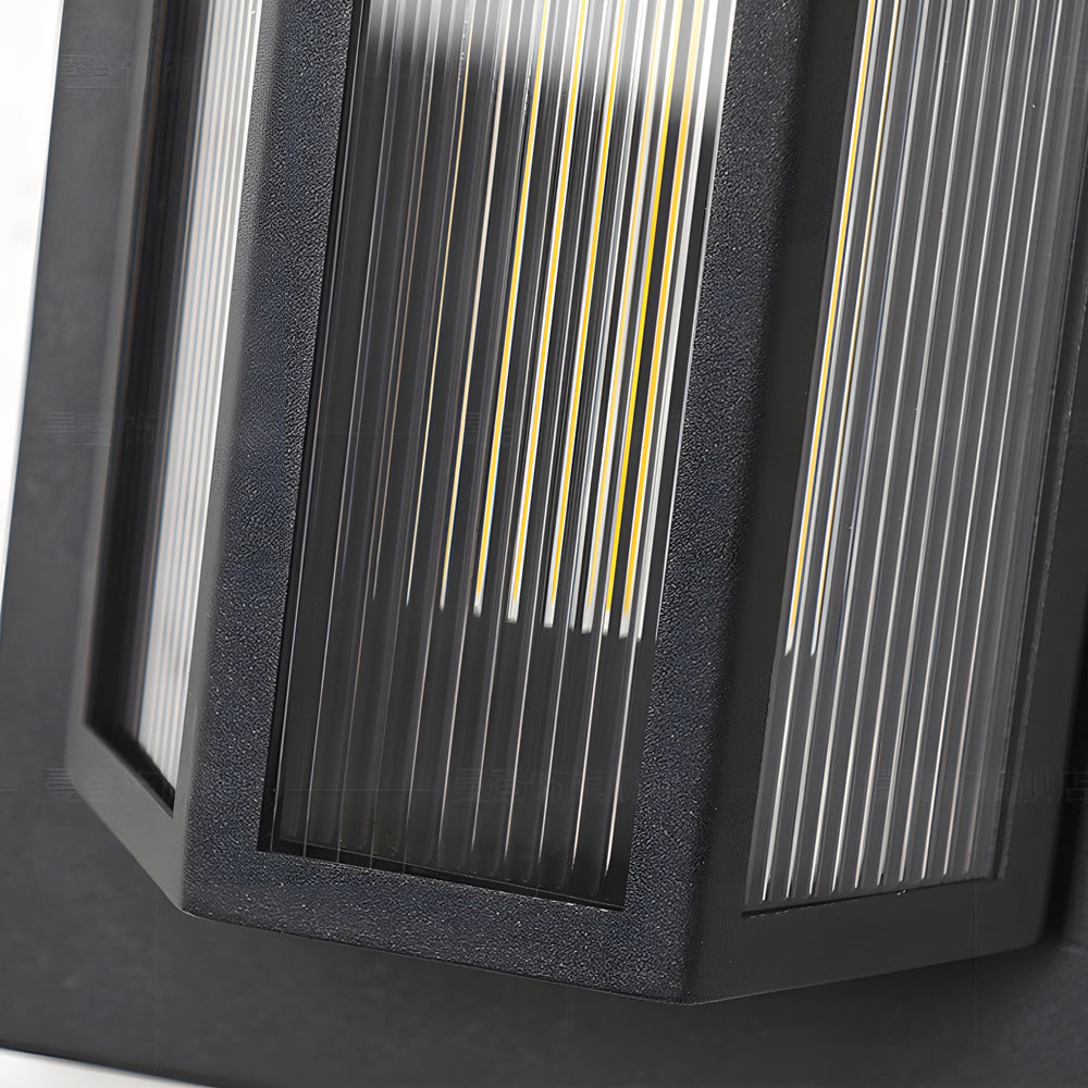 Vintage Rectangular Acrylic LED Outdoor Solar Wall Lights - Lumpaz
