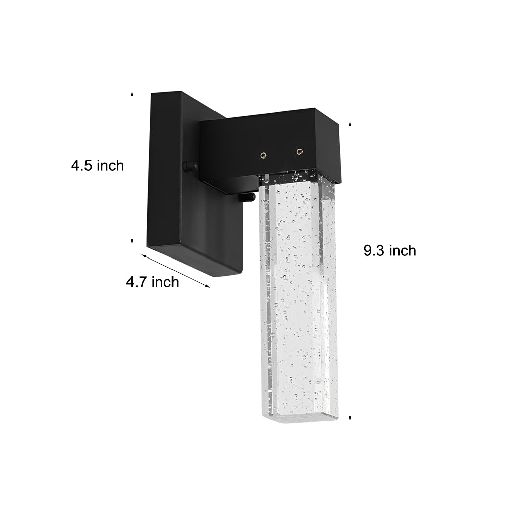 Waterproof LED 10W Crystal Black Modern Outdoor Wall Lamp Exterior Lights - Lumpaz