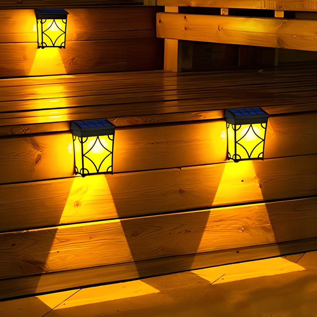 2Pcs Waterproof LED RGB Intelligent Motion Sensor Solar Wall Lights - Lumpaz