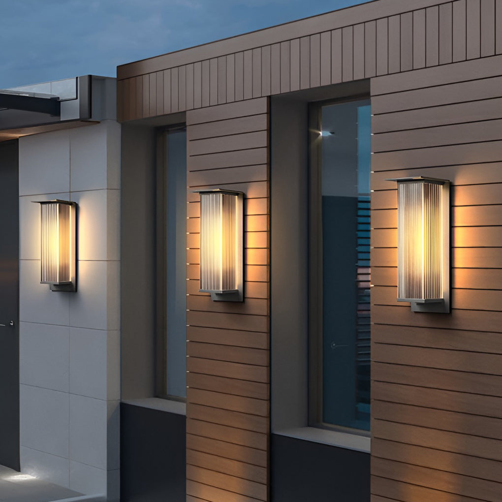 Rectangular Waterproof LED 3w Modern Outdoor Solar Wall Sconces Lighting - Lumpaz