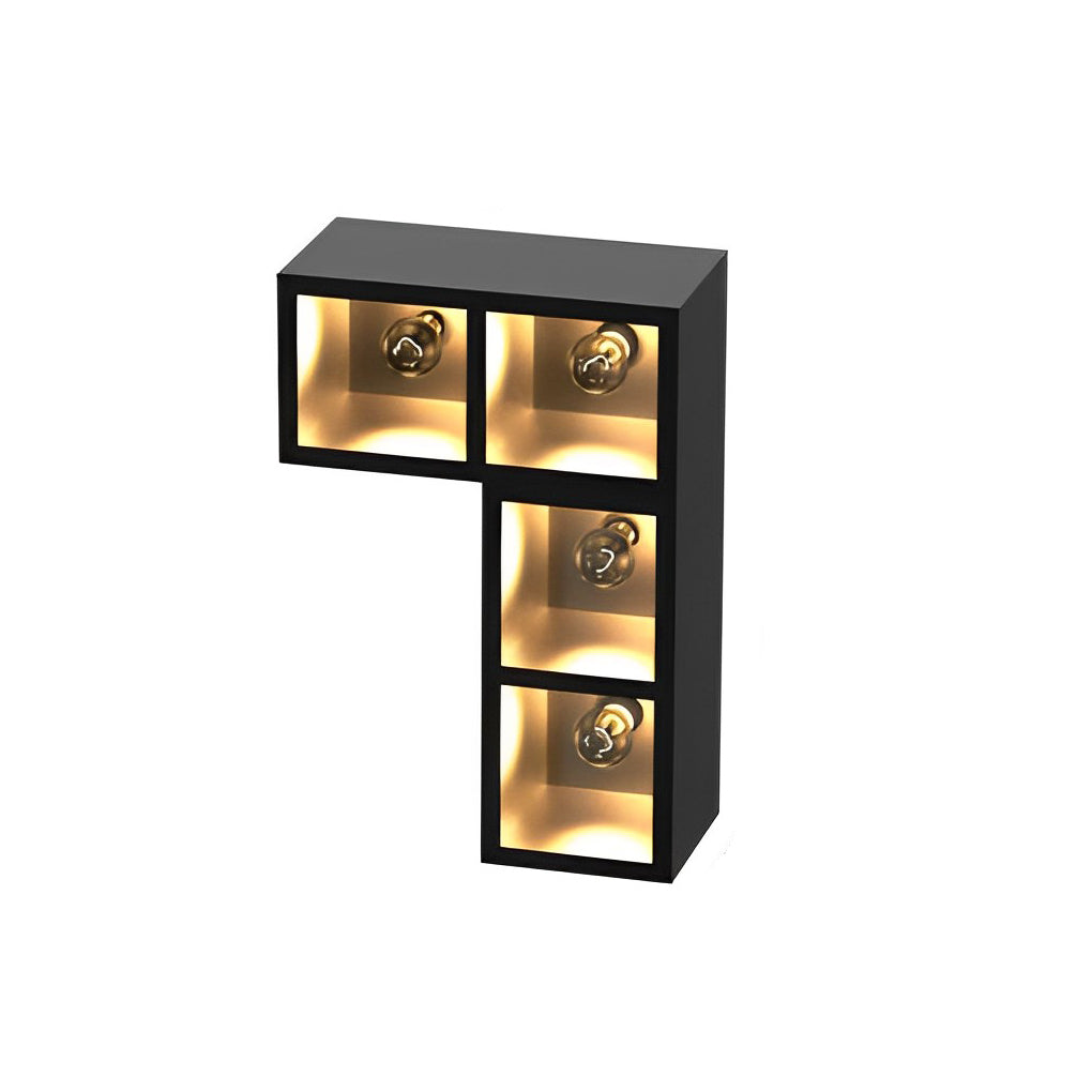 Waterproof Creative Square Combination LED Black Wall Lamp with Flowerpot - Lumpaz
