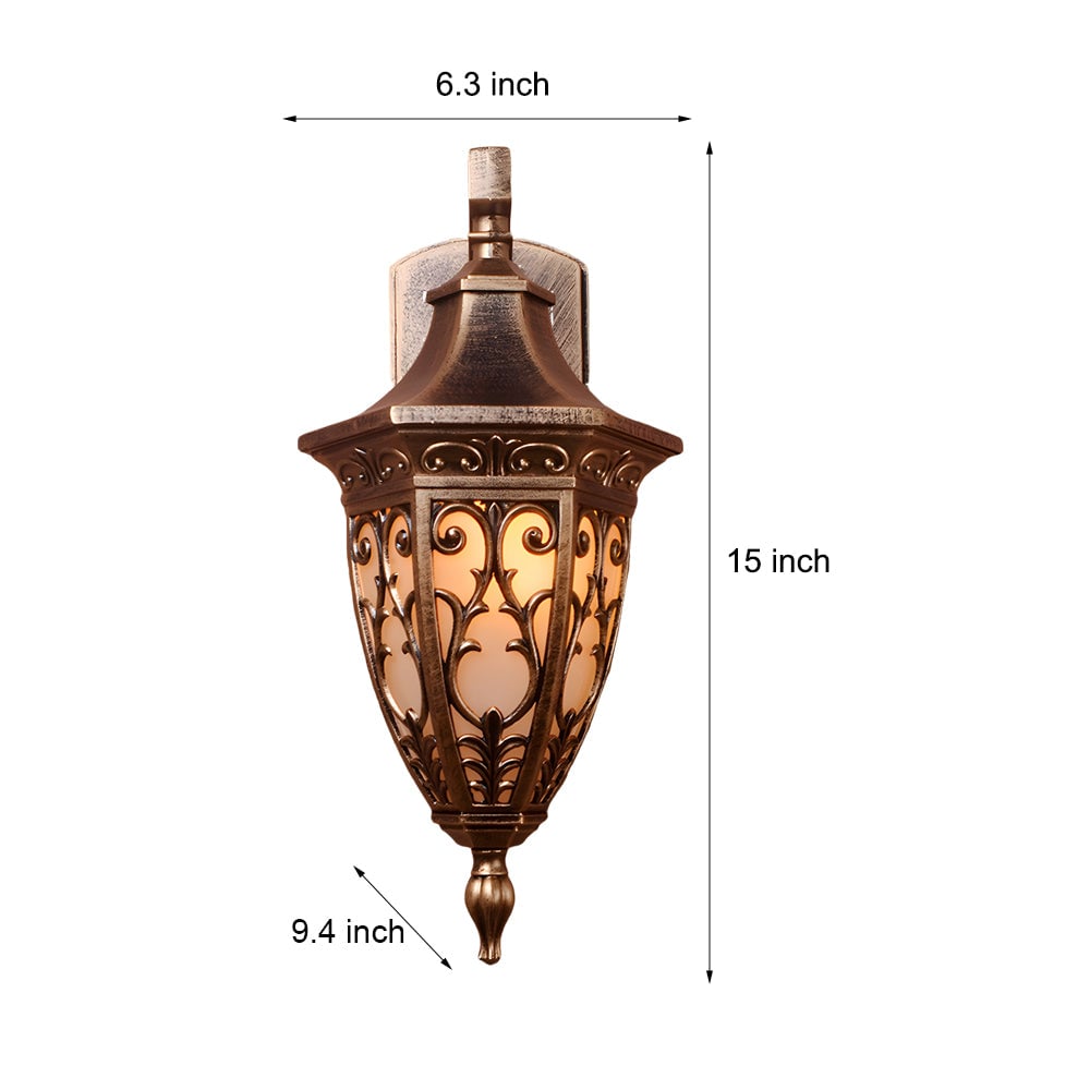 Outdoor Vintage Bronze Wall Light 1-light Wall-Mount Lantern - Lumpaz