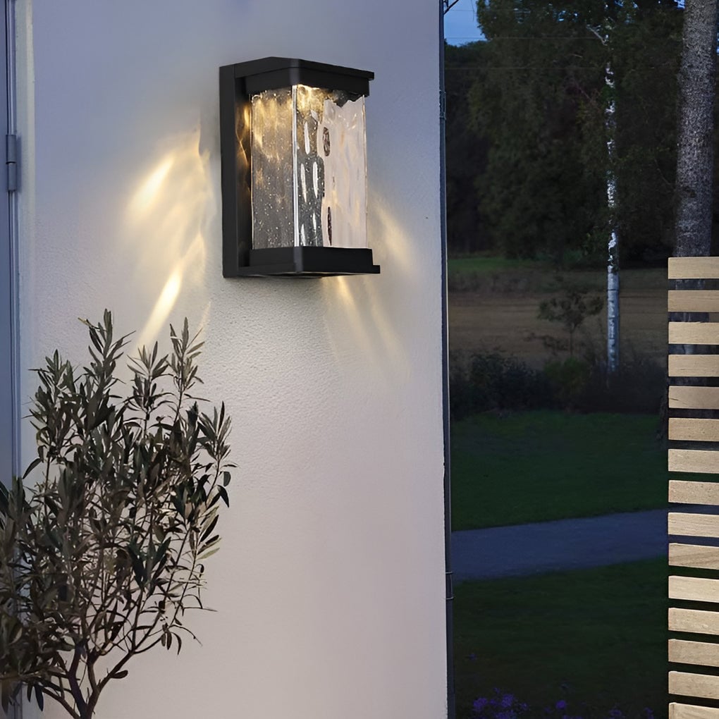 Waterproof Creative Glass LED Black Modern Outdoor Wall Sconce Lighting - Lumpaz