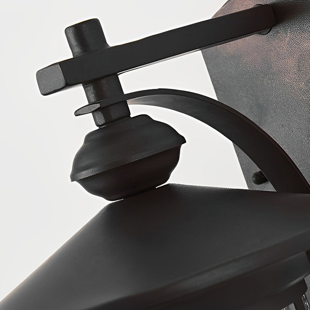 Retro Aluminum Glass LED Waterproof Black American Garden Wall Lamp - Lumpaz