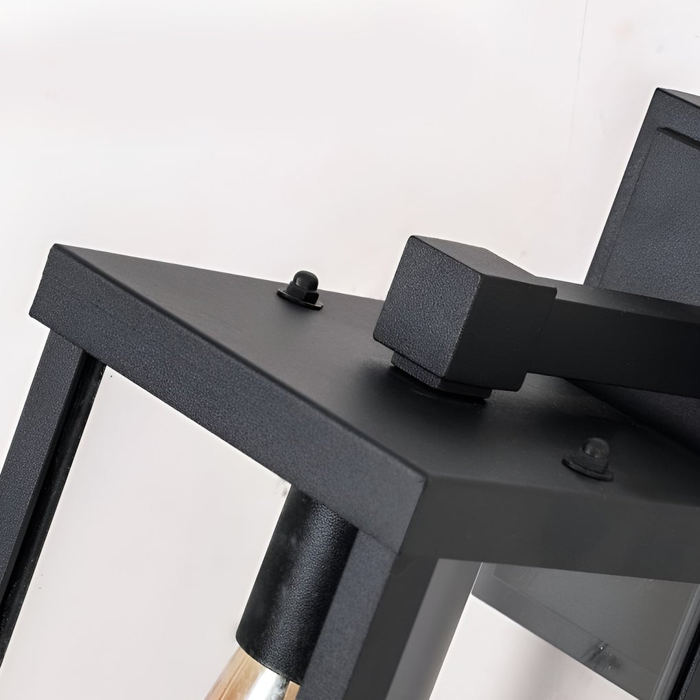 Rectangular Glass Waterproof Black Modern Outdoor Wall Lamp Exterior Lights - Lumpaz