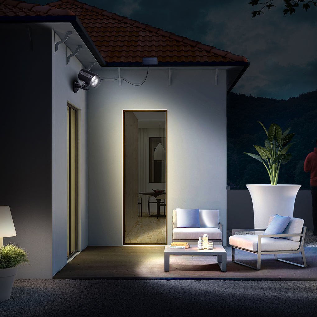 Solar Adjustable LED Outdoor Wall Lamp Wall Sconces Lighting Flood Light - Lumpaz