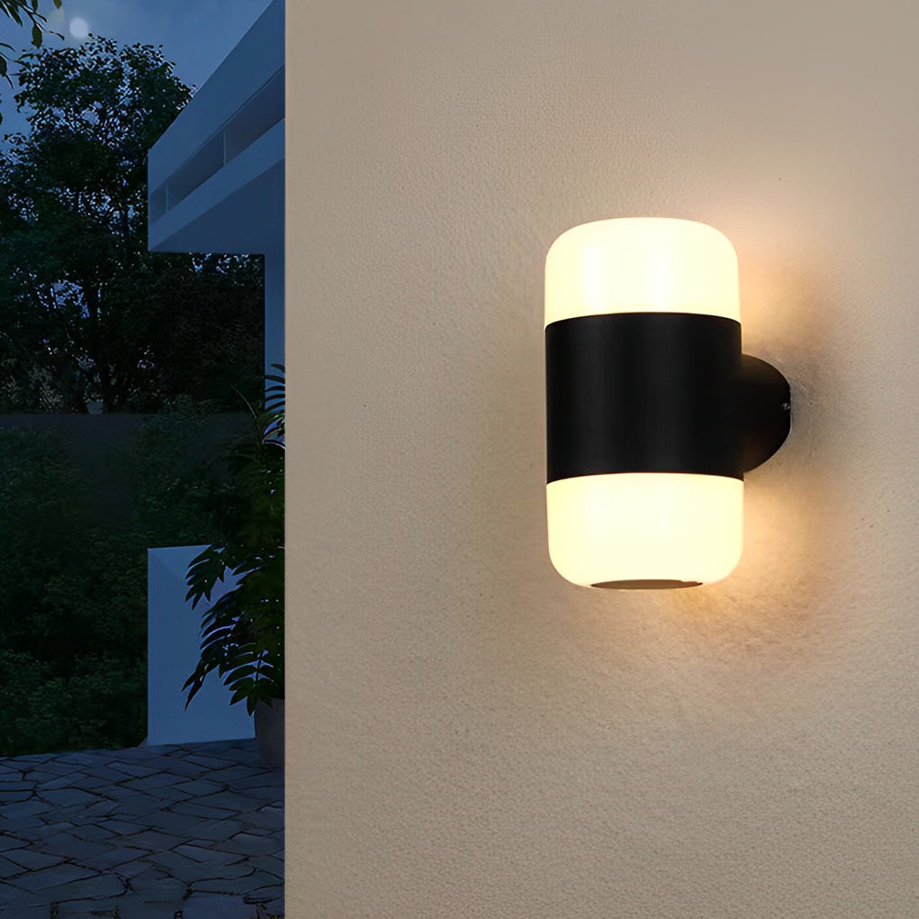 Round Up and Down Light LED Waterproof Black Modern Outdoor Wall Lamp - Lumpaz