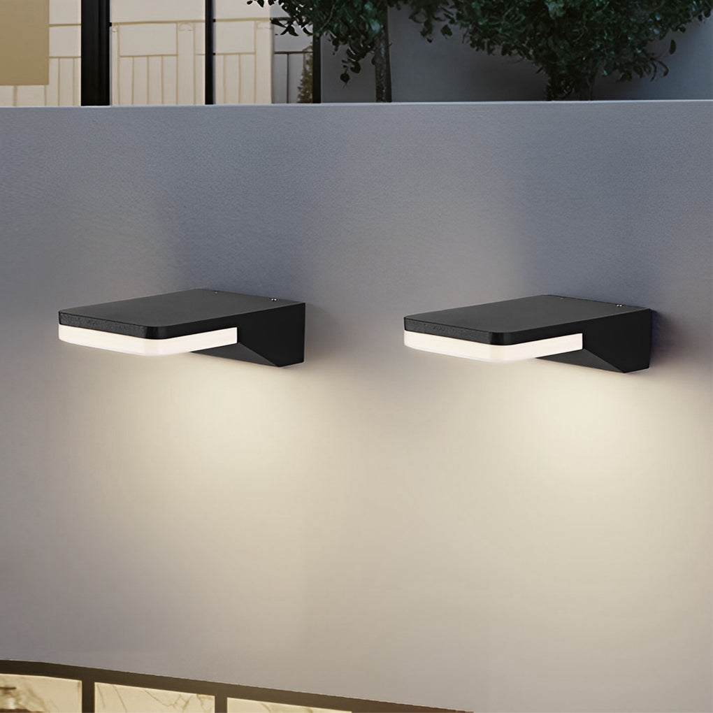 Rectangular Creative LED Waterproof Black Modern Outdoor Wall Sconces Lighting - Lumpaz