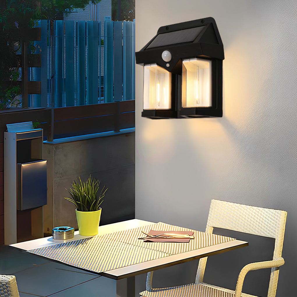 Waterproof Tungsten Bulb Intelligent Three Modes Modern Solar Wall Lights - Lumpaz