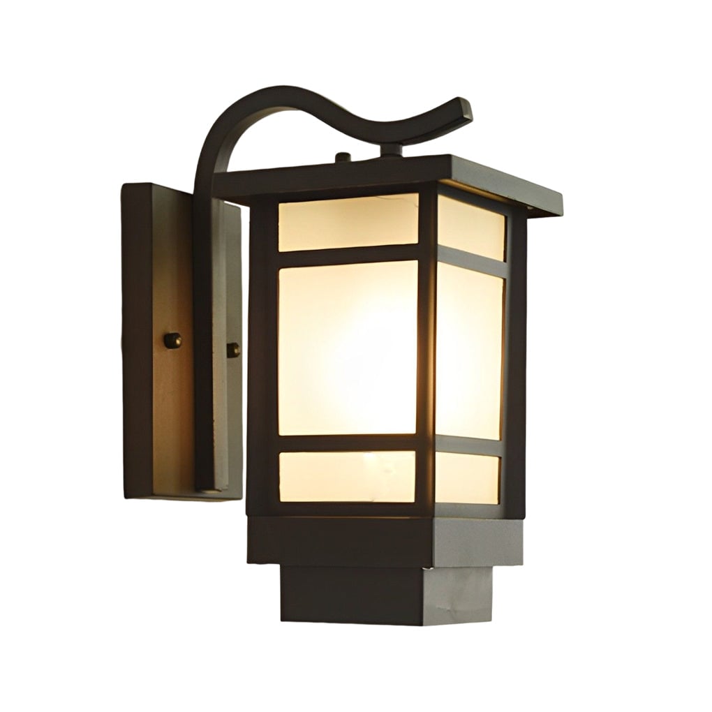 Vintage Waterproof LED Glass Matte Black Retro Wall Lamp Exterior Lights - Lumpaz