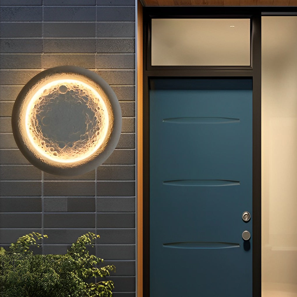 Moon Craters Design LED Waterproof Modern Outdoor Wall Lamp Exterior Lights - Lumpaz