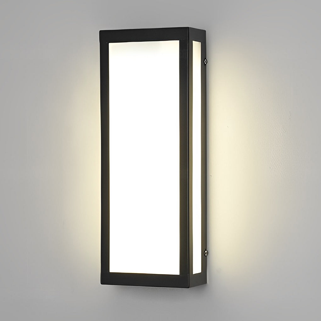 Rectangular LED Waterproof Black Modern Outdoor Exterior Light Wall Lamp - Lumpaz