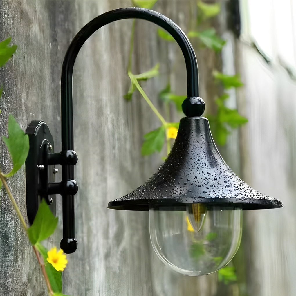 Creative Trumpet Shaped Waterproof LED Black Vintage Outdoor Wall Lamp - Lumpaz