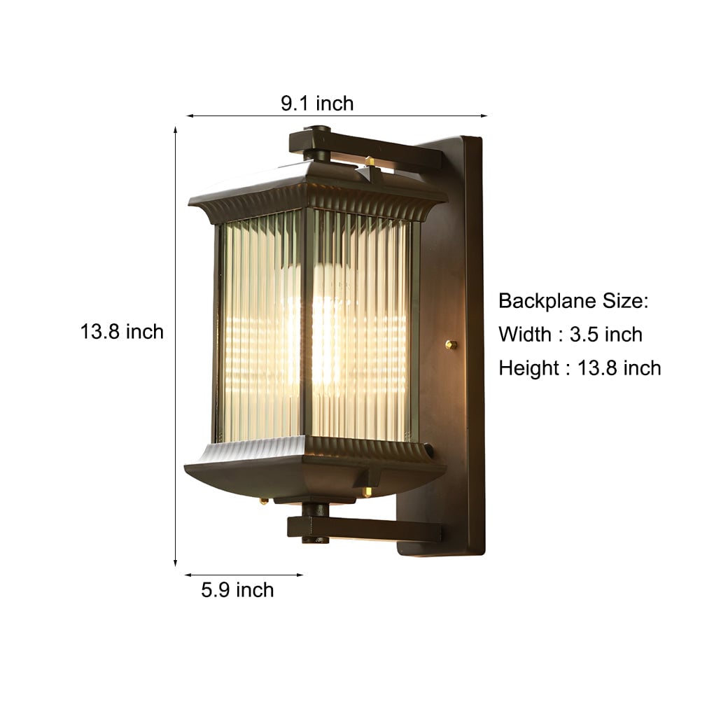 Outdoor Waterproof Creative Glass Shade Brown Retro Exterior Wall Lights - Lumpaz