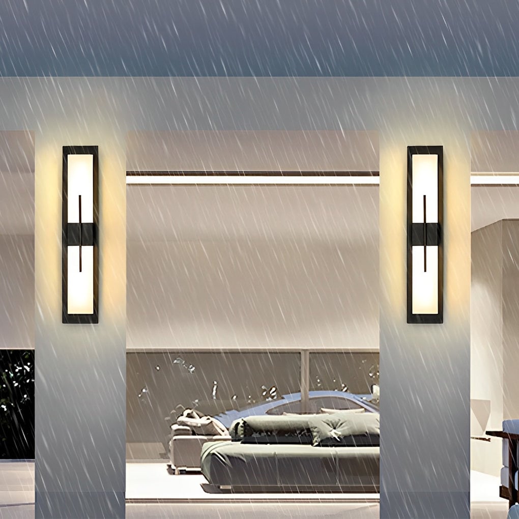 Creative Rectangular LED Waterproof Black Modern Outdoor Wall Lamp - Lumpaz