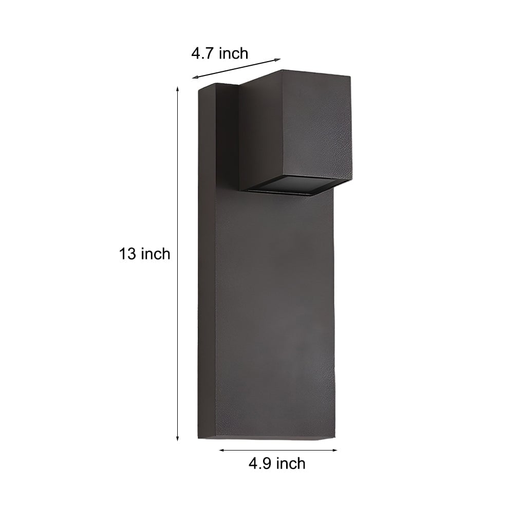 Square Waterproof LED Up and Down Lights Modern Outdoor Wall Lamp Wall Sconce Lighting - Lumpaz
