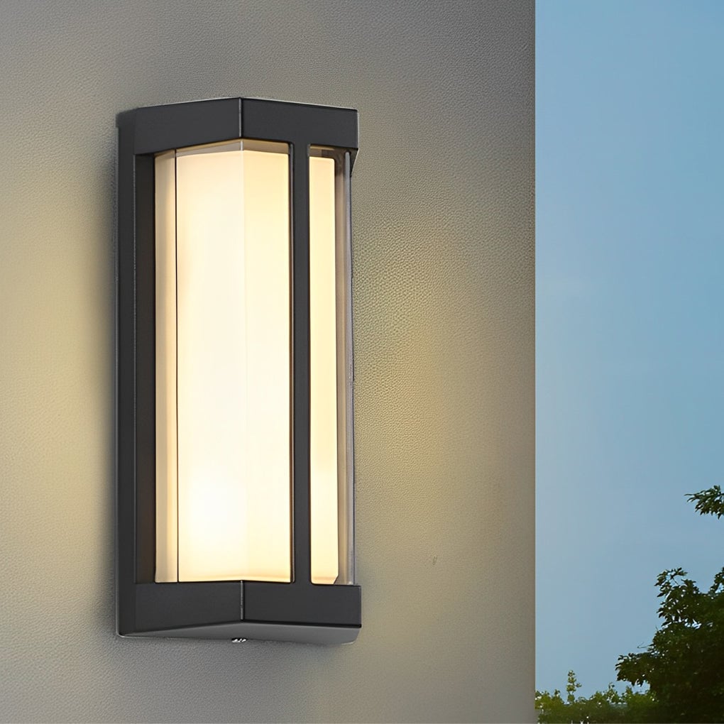 Waterproof Double Acrylic Shade LED Black Modern Outdoor Wall Lights - Lumpaz