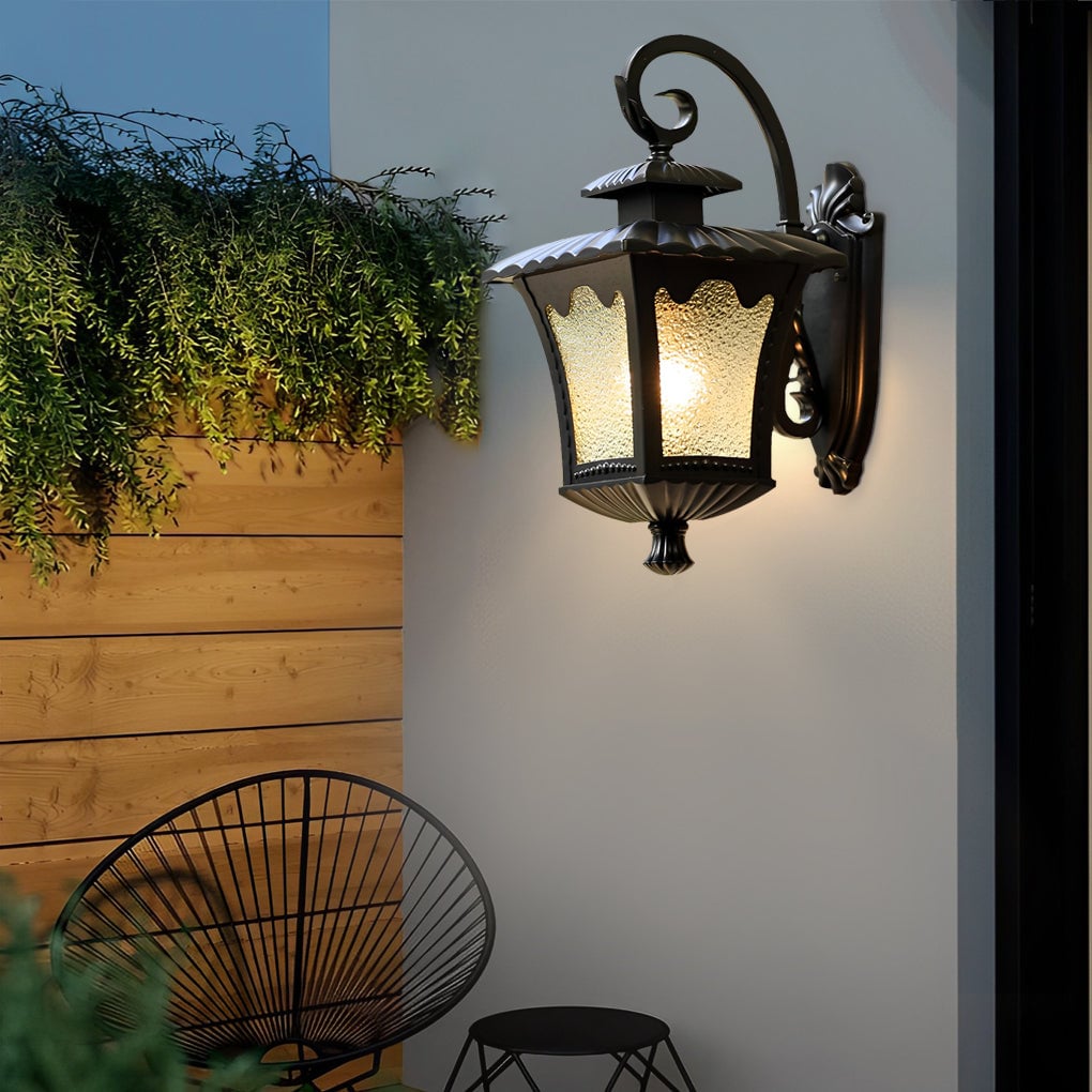 Creative Retro Glass Lantern Waterproof LED European-style Wall Lamp - Lumpaz