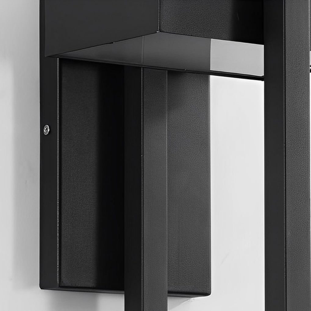 Rectangular Minimalist LED Waterproof Black Modern Outdoor Wall Lamp - Lumpaz