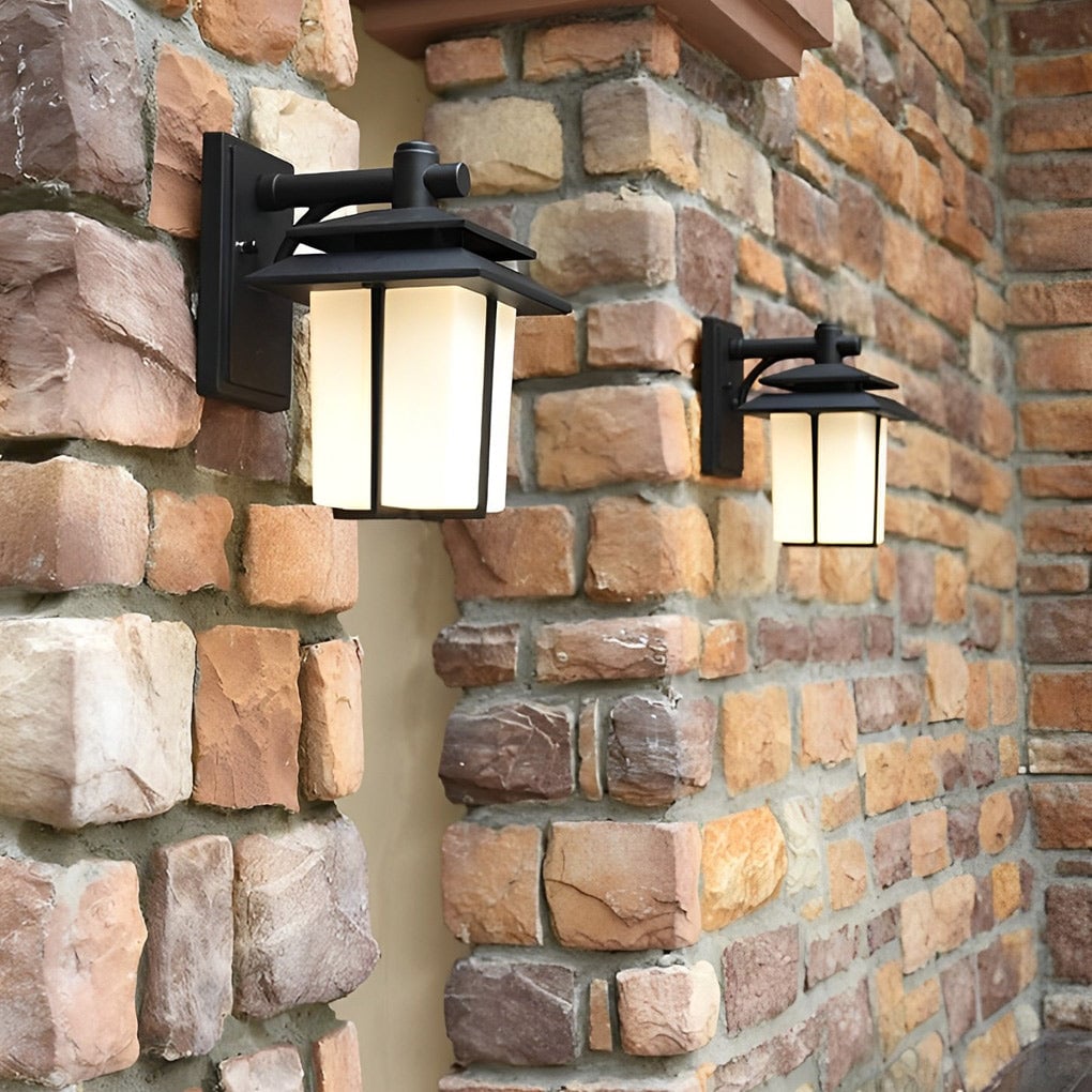 Vintage Glass Aluminum Waterproof European Style Outdoor Wall Sconces Lighting - Lumpaz