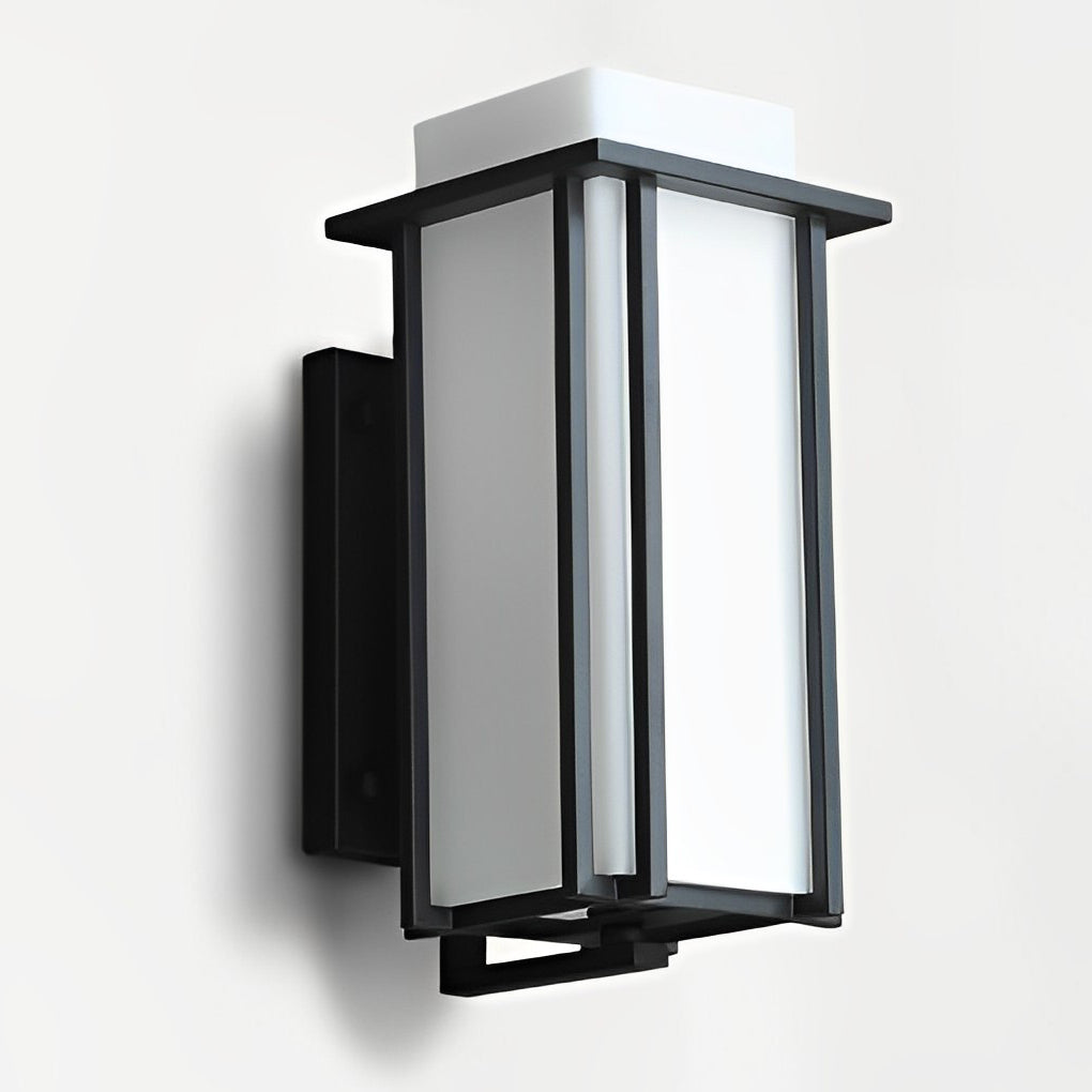 Square Waterproof LED Black Retro Outdoor Wall Lamp Exterior Lights - Lumpaz