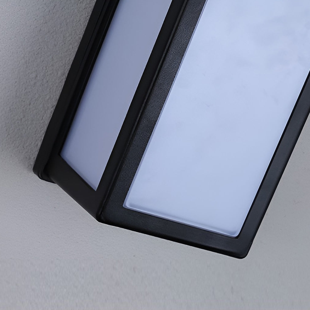 Rectangle LED Waterproof Motion Sensor Black Modern Wall Sconce Lighting - Lumpaz