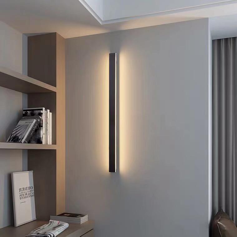Waterproof Long Strip LED Wall Lamp Outdoor Wall Lights Black Porch Lights - Lumpaz