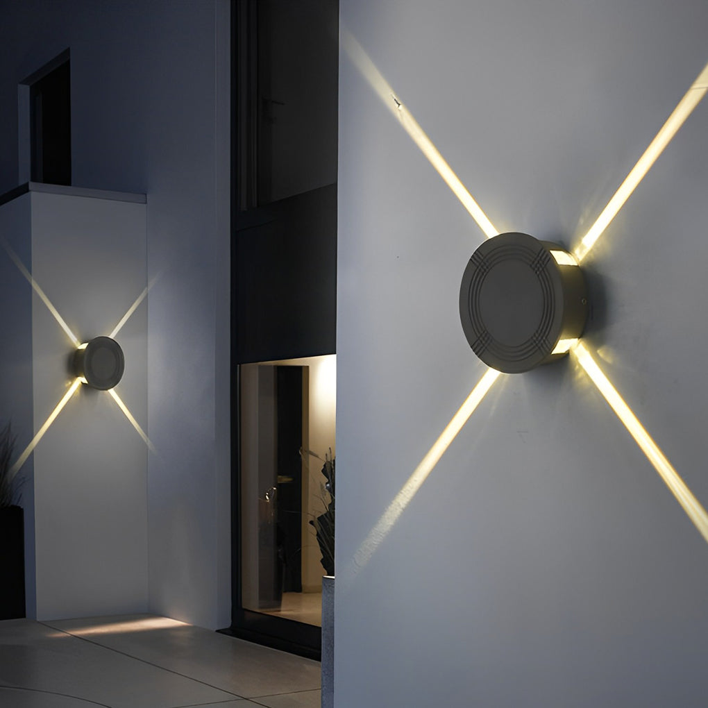 Round Square LED 12W Cross Star Lights Waterproof Modern Wall Lamp - Lumpaz