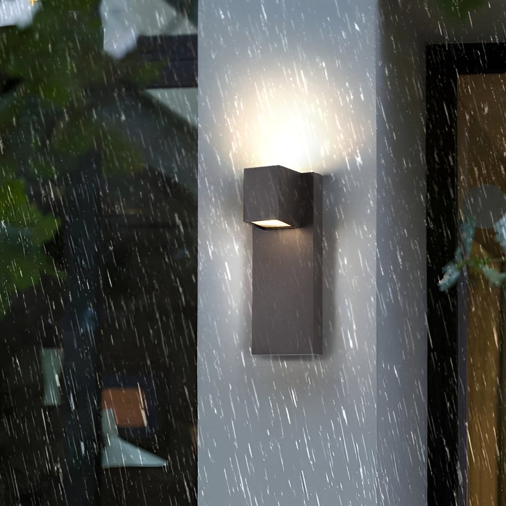 Square Waterproof LED Up and Down Lights Modern Outdoor Wall Lamp Wall Sconce Lighting - Lumpaz