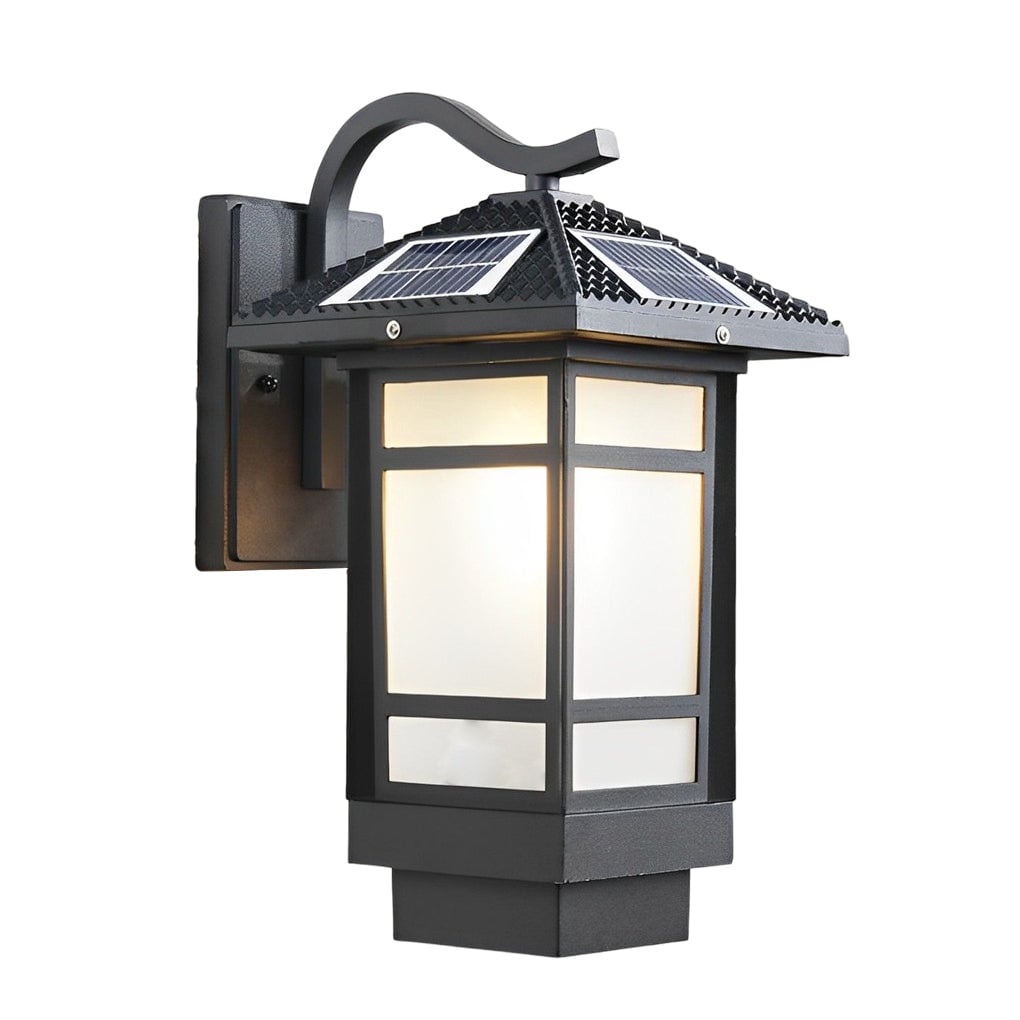 Vintage Waterproof LED Glass Matte Black Retro Wall Lamp Exterior Lights - Lumpaz