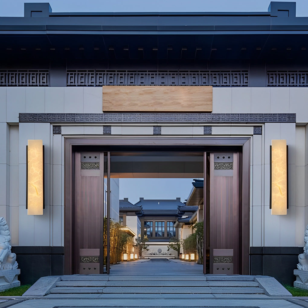 Rectangular Metal LED Waterproof Black Modern Outdoor Wall Lights - Lumpaz