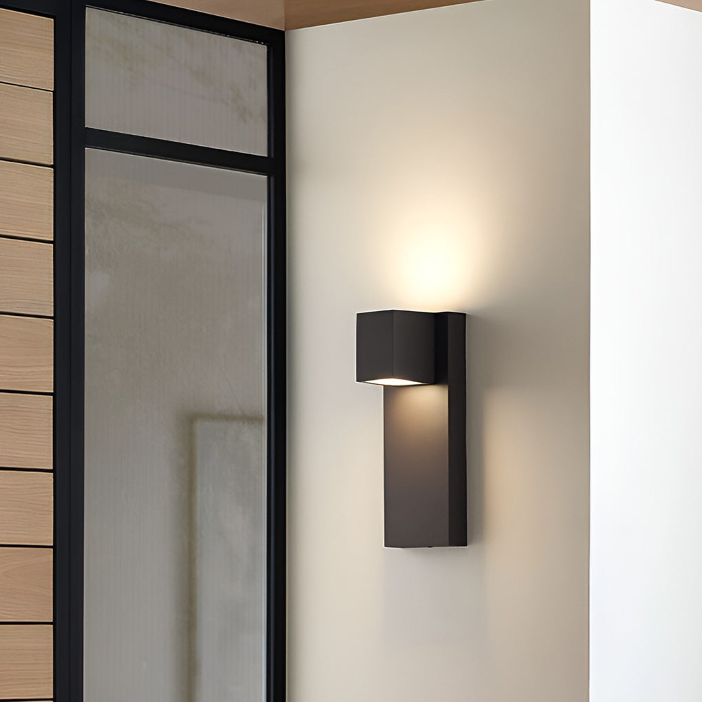 Square Waterproof LED Up and Down Lights Modern Outdoor Wall Lamp Wall Sconce Lighting - Lumpaz