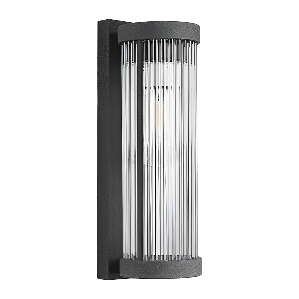 Creative Glass Waterproof LED Black Modern Solar Wall Lamp Exterior Lights - Lumpaz
