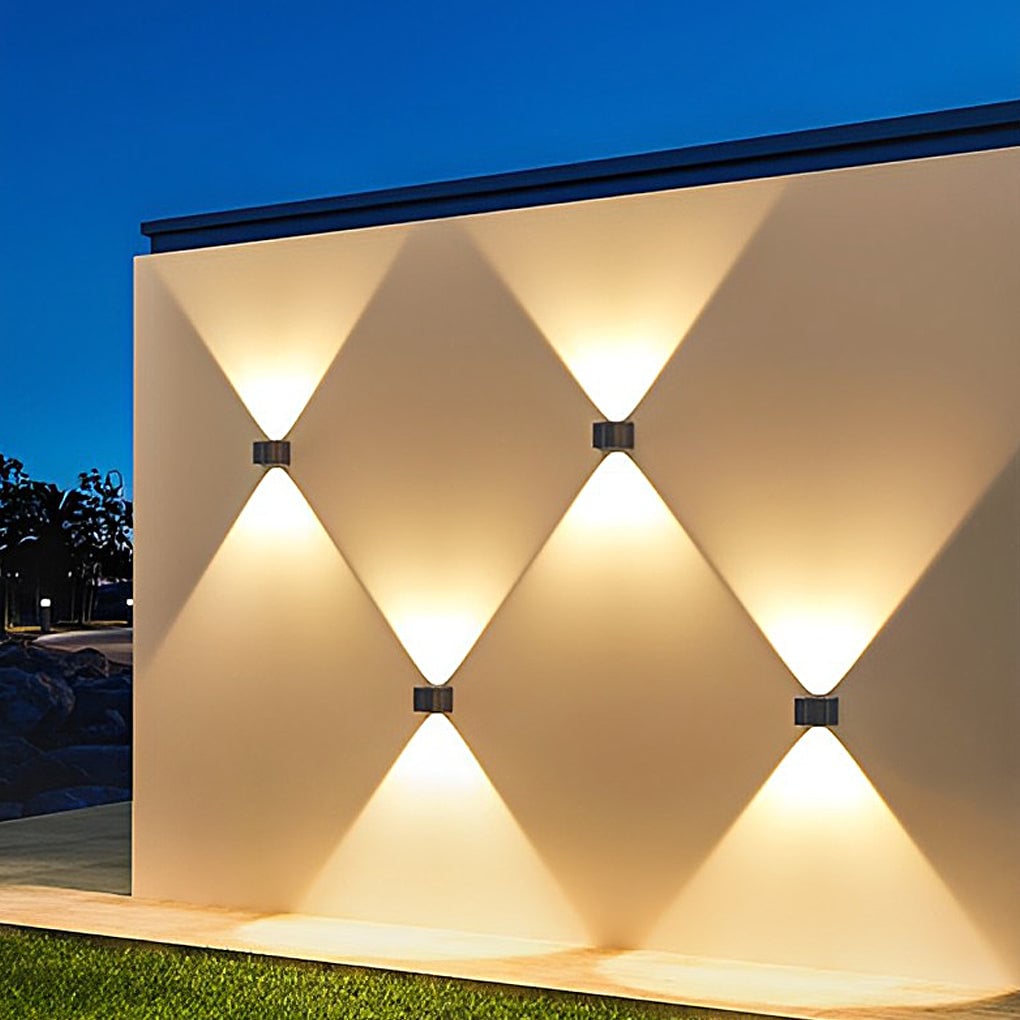 Up and Down Lighting LED Waterproof Black Modern Solar Wall Lights - Lumpaz