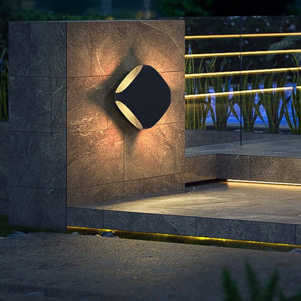 Square LED Waterproof Black Modern Outdoor Wall Lights Fence Post Lights - Lumpaz