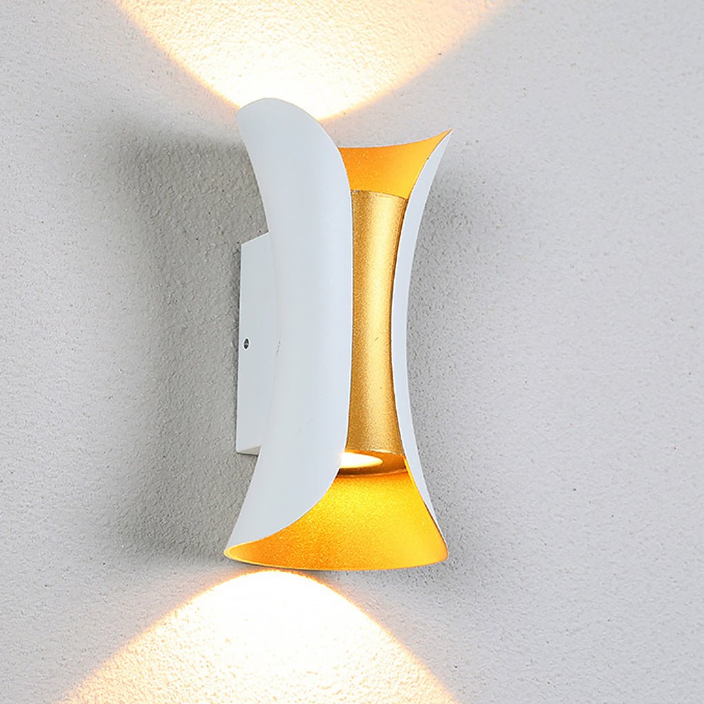 Curved LED Up and Down Lighting Waterproof Modern Outdoor Wall Lights - Lumpaz