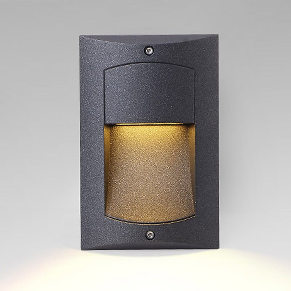 Rectangle Waterproof LED Black Modern Outdoor Step Lights Recessed Stair Sconces - Lumpaz