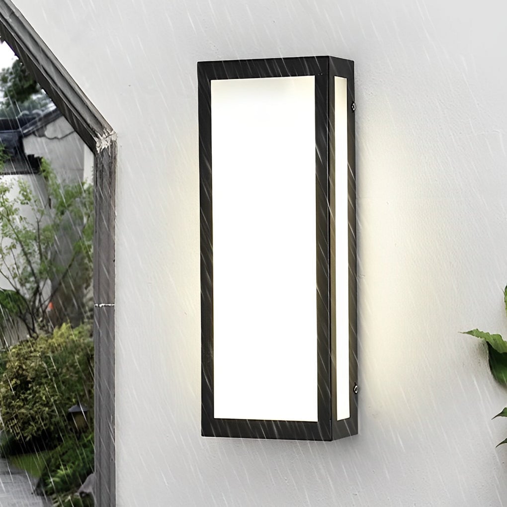 Rectangular LED Waterproof Black Modern Outdoor Exterior Light Wall Lamp - Lumpaz
